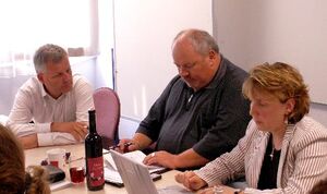 (v.r.) Katja Mast MdB, Ralf Fuhrmann, Thomas Knapp MdL