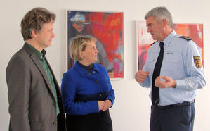 (v.l.) Frank Mentrup MdL, Katja Mast MdB, Polizeichef Burkhard Metzger 