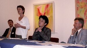 H. H. Wolf (li.) Ute Döring, Katrin Altpeter